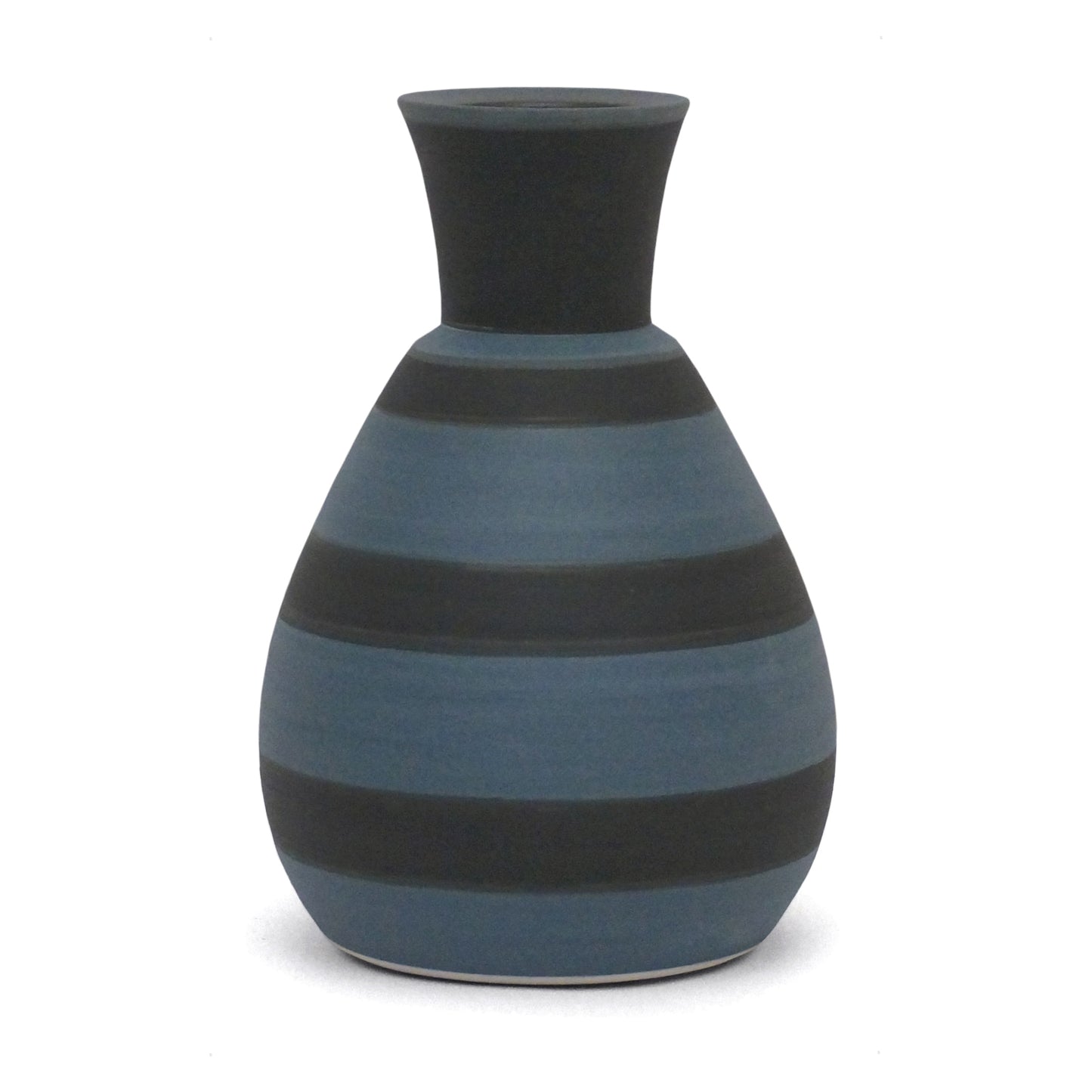 Blue and Black Stoneware Vase