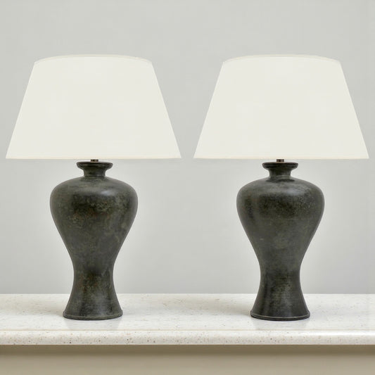 Pair of Urn Shaped Bronze Lamps
