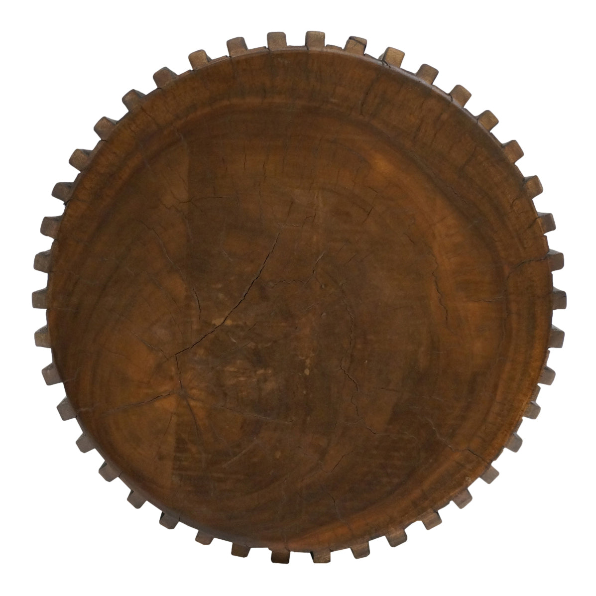 Carved Ribbed Suar Wood Table