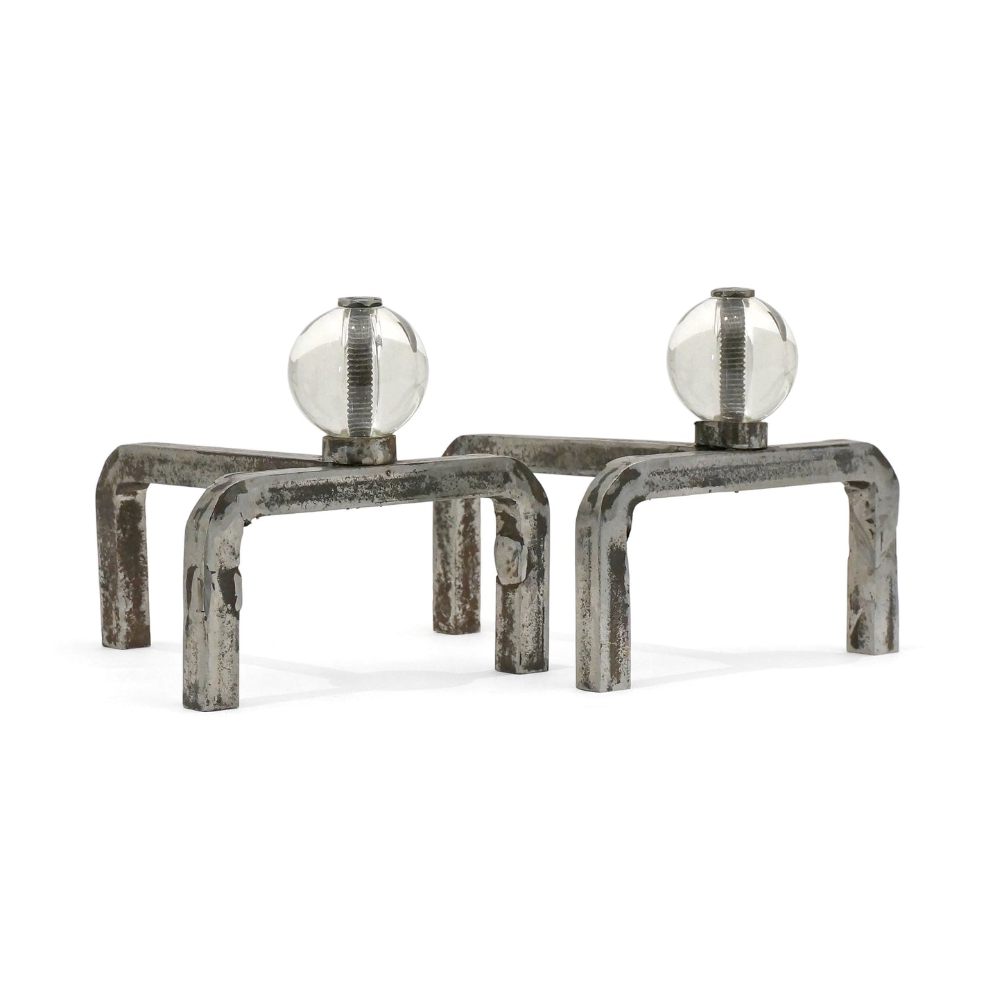 Pair of Steel Andirons