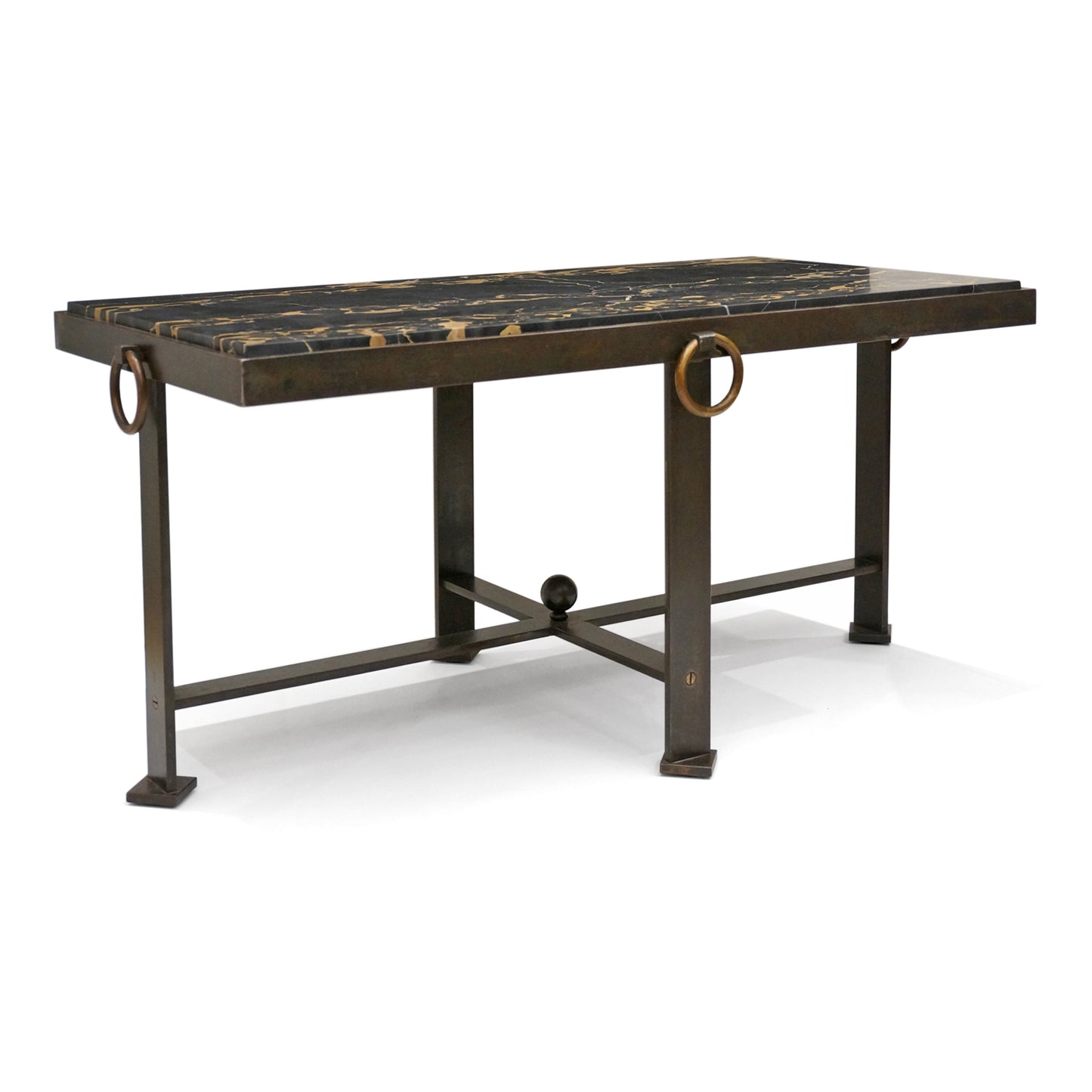 French Iron and Marble Coffee Table