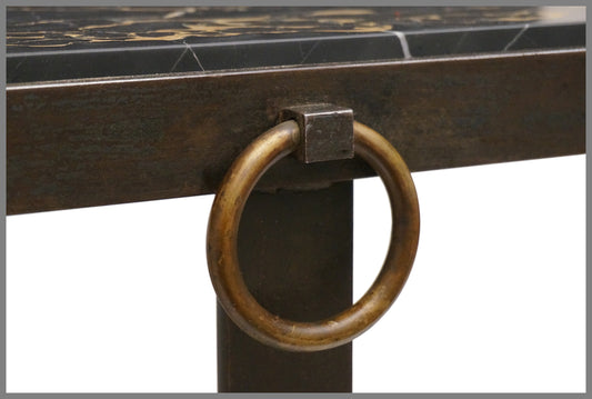 French Iron and Marble Coffee Table