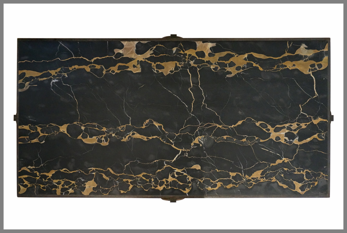 French Iron and Marble Coffee Table