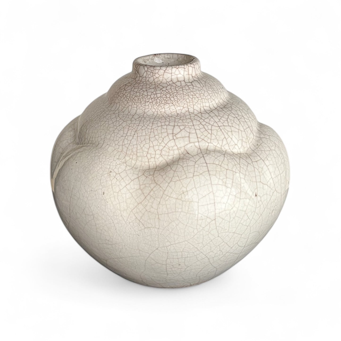 French White Crackle Vase