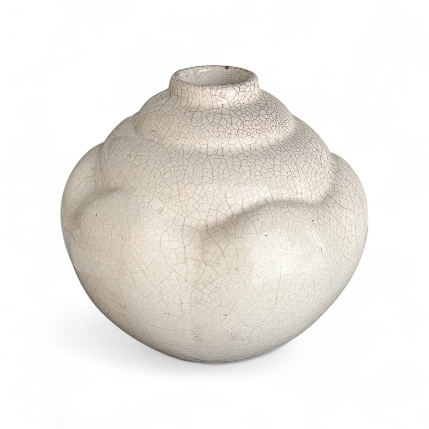 French White Crackle Vase