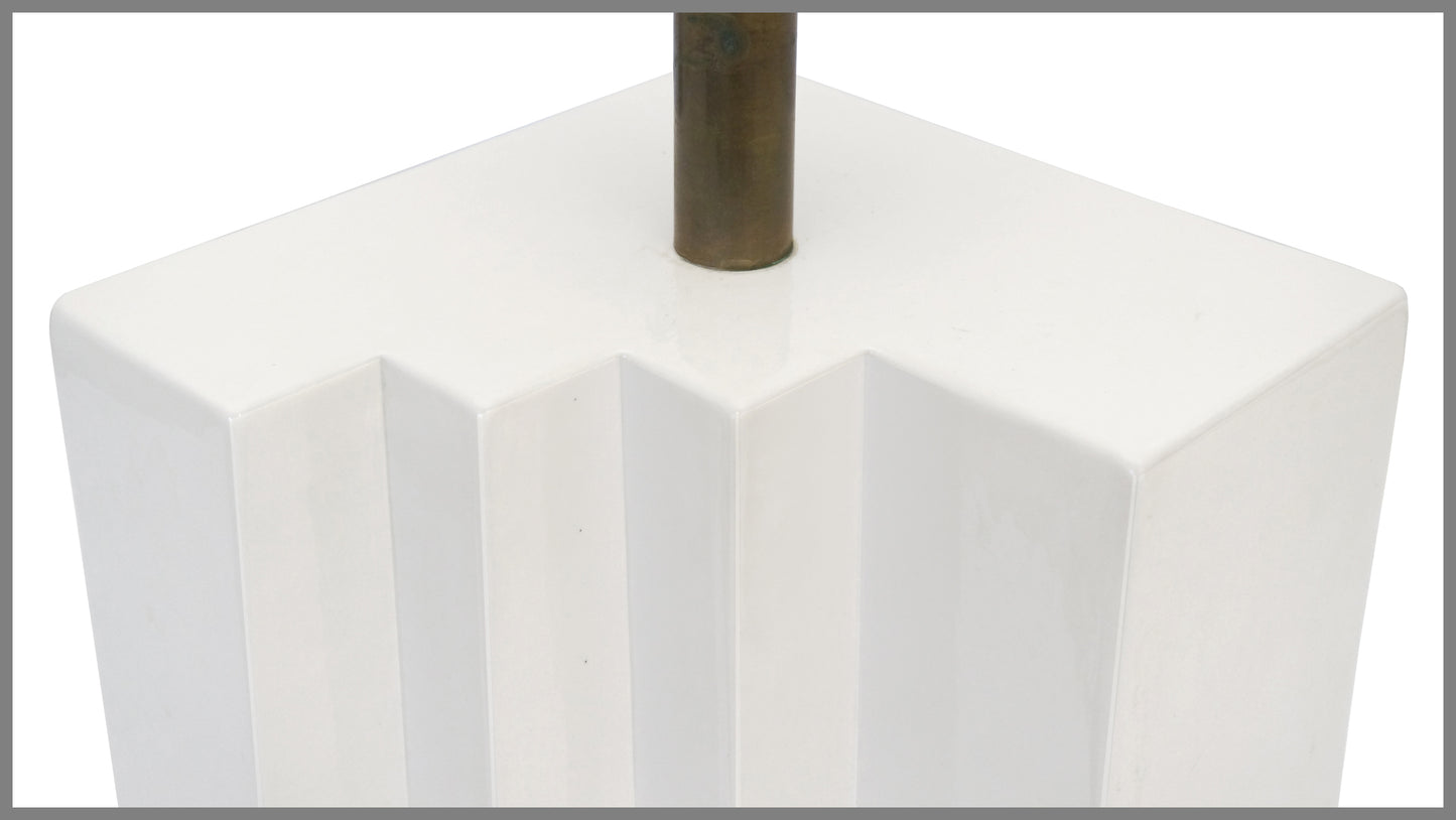 Stepped White Ceramic Lamp