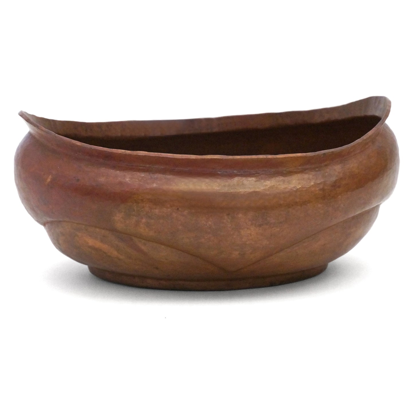 Oval Hammered Copper Bowl