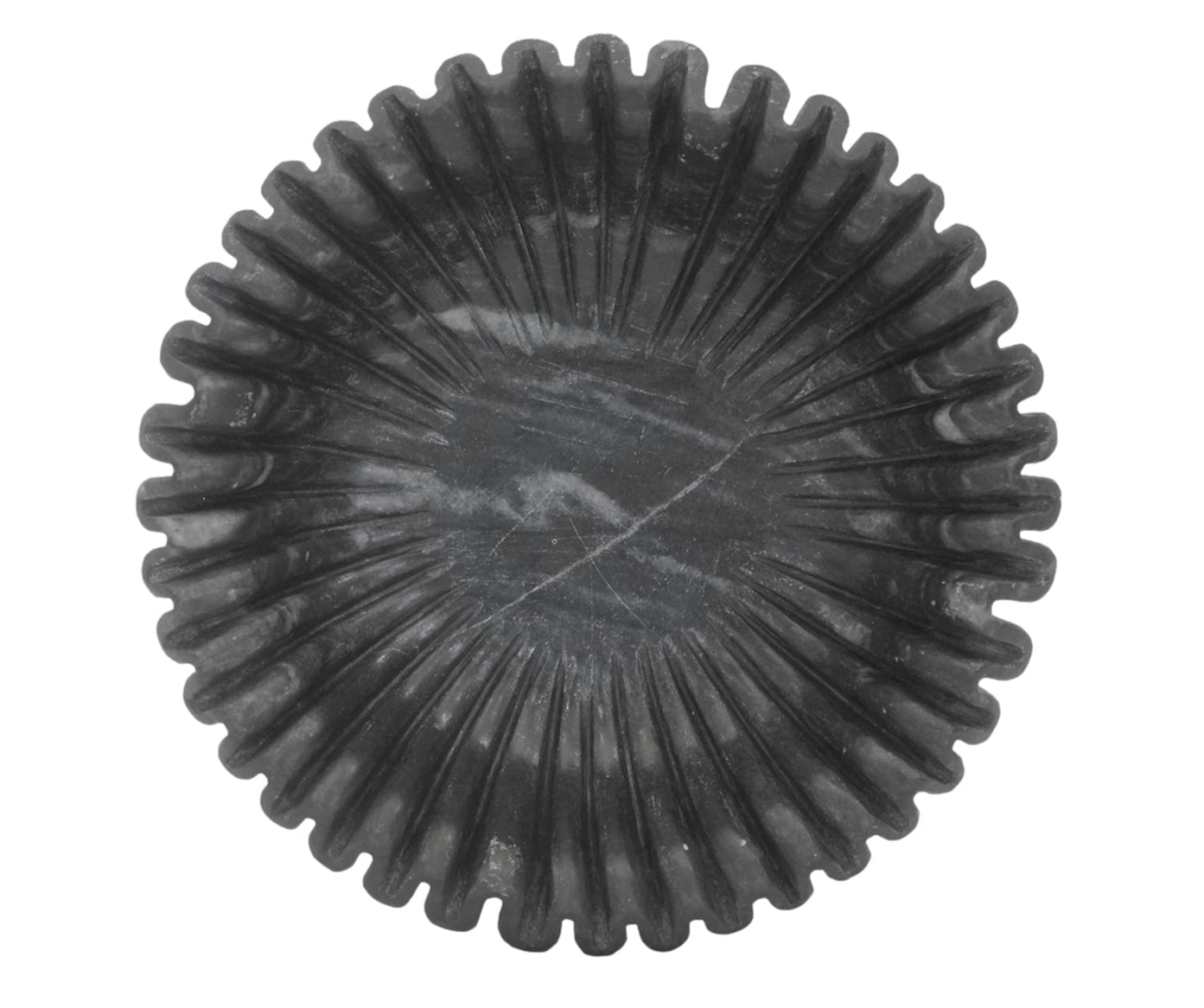 Carved Folded Black Marble Bowl
