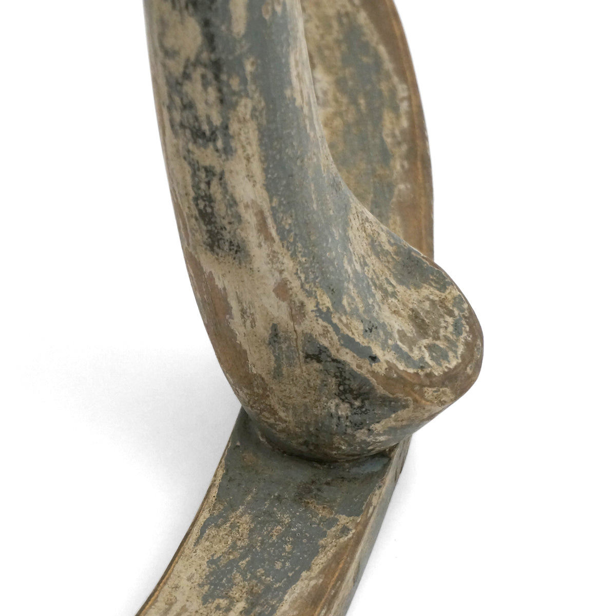 Pair of Rustic Painted Demi-Lune Console Tables