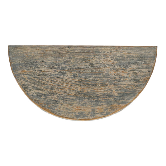 Pair of Rustic Painted Demi-Lune Console Tables