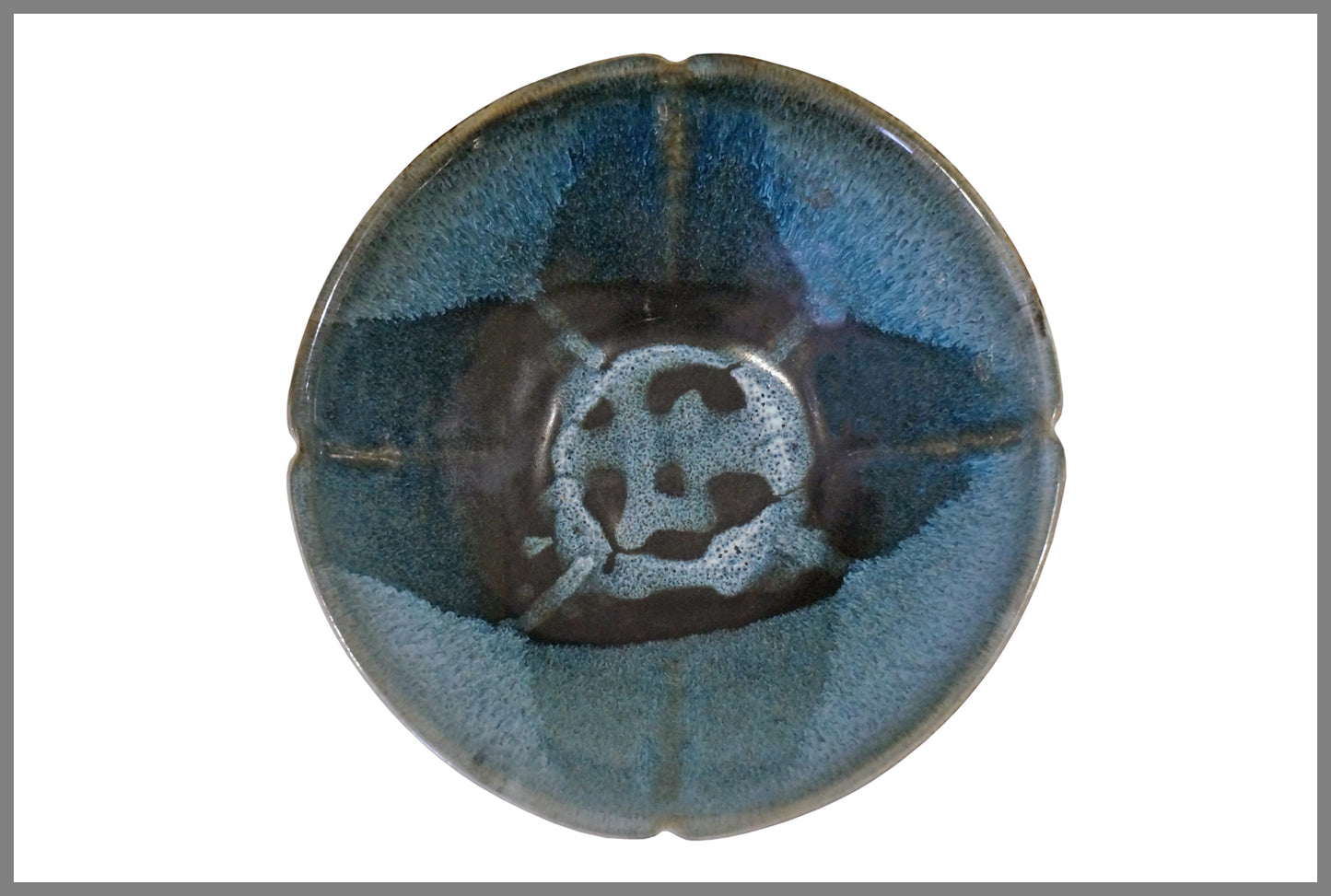 Abstract Blue Porcelain Bowl