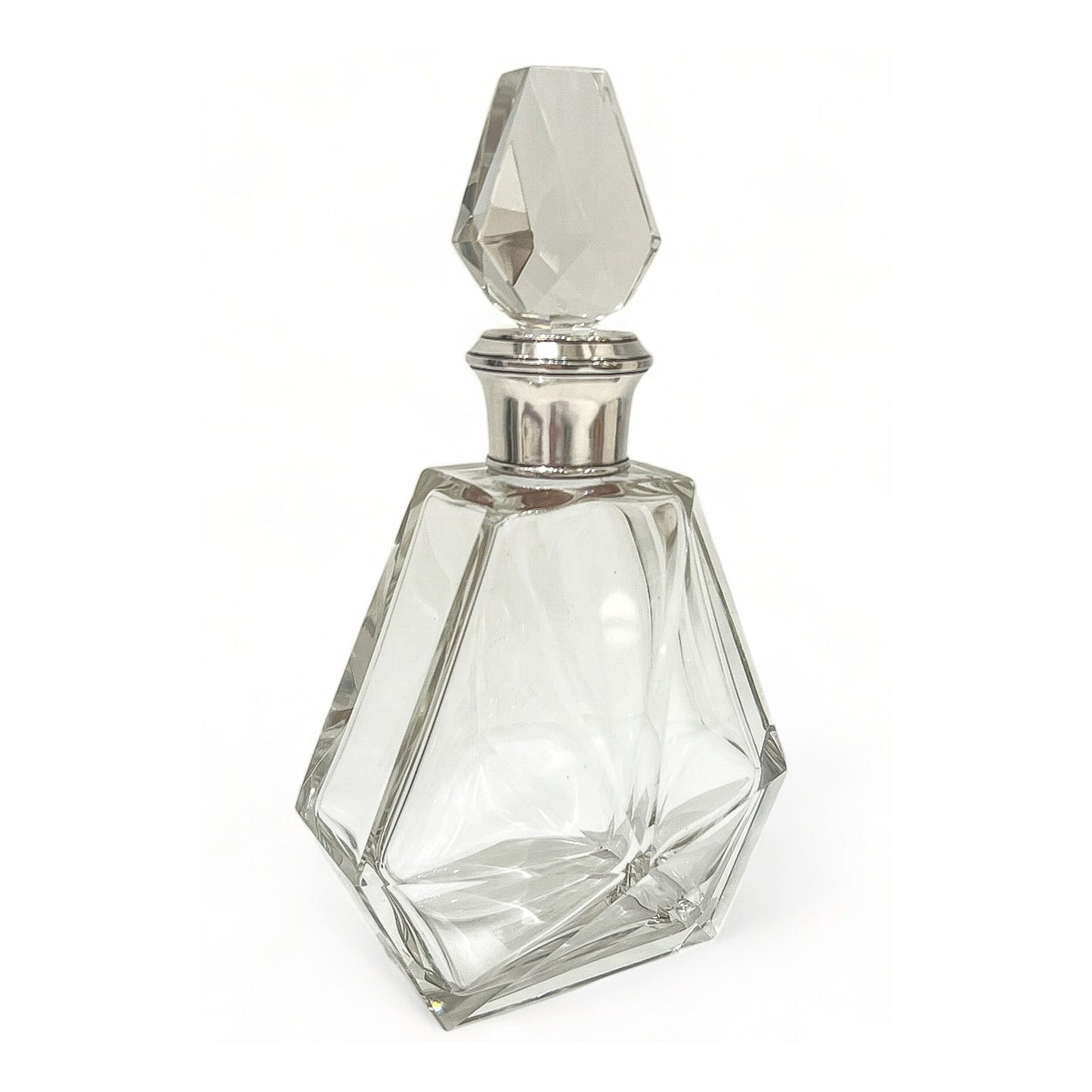 Faceted Crystal and Sterling Decanter