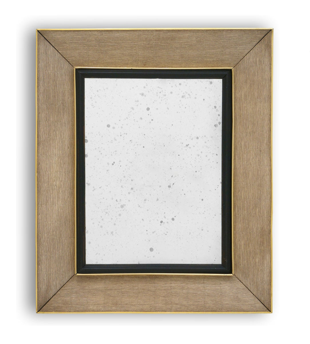 Italian Brass Bound Ribbed Mirror