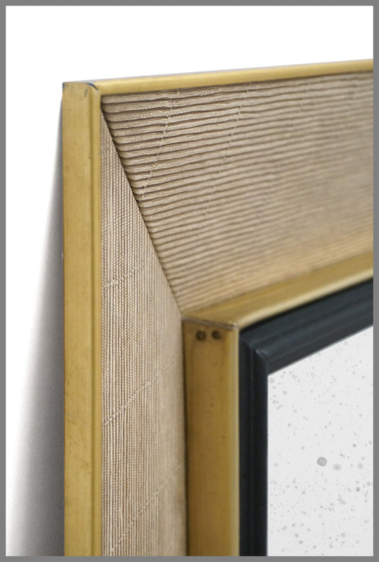 Italian Brass Bound Ribbed Mirror