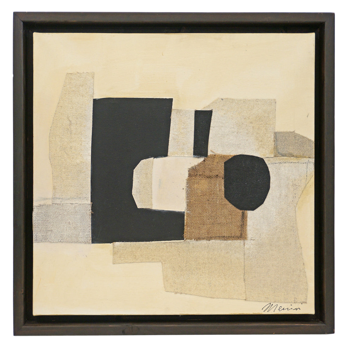 Abstract Collage in Off whites and Black