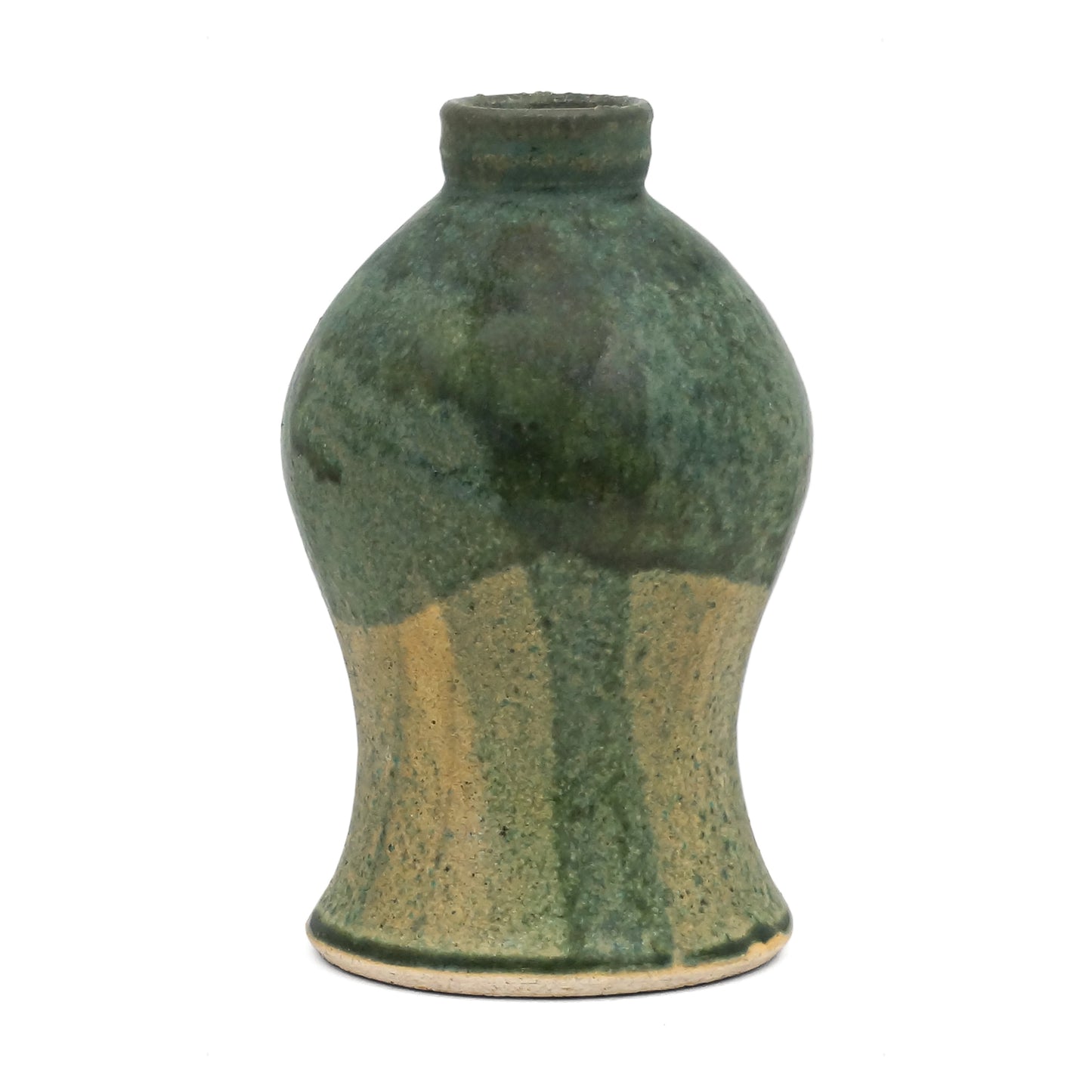 Shaped Green Stoneware Vase
