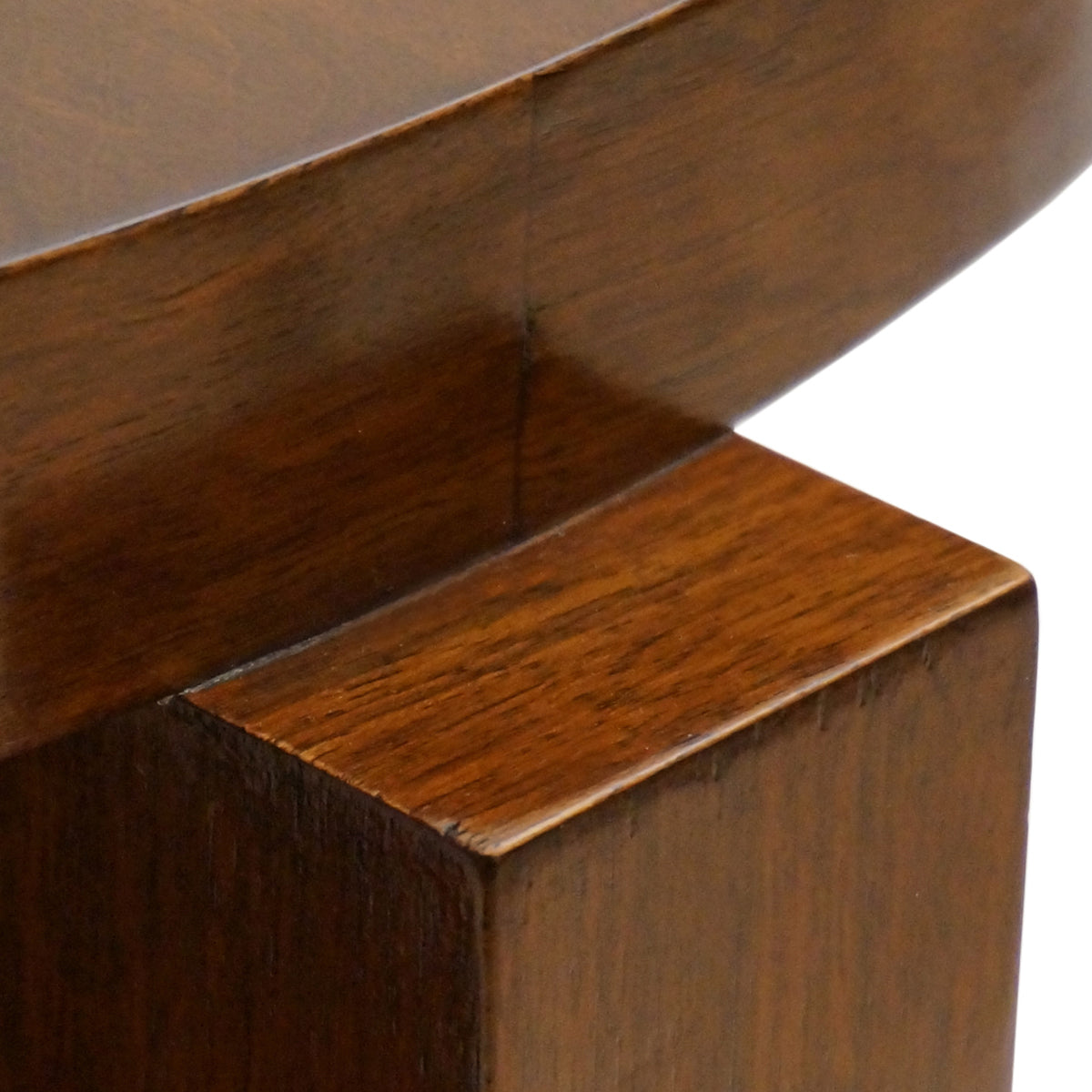 Round Two-Tiered Walnut Side Table
