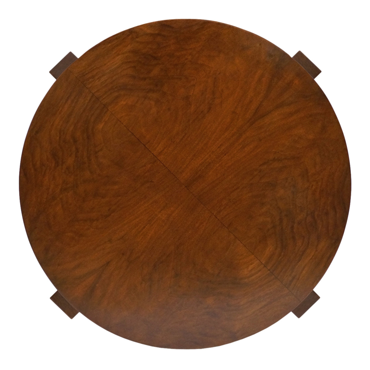 Round Two-Tiered Walnut Side Table