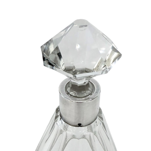 French Crystal Decanter with Sterling Neck