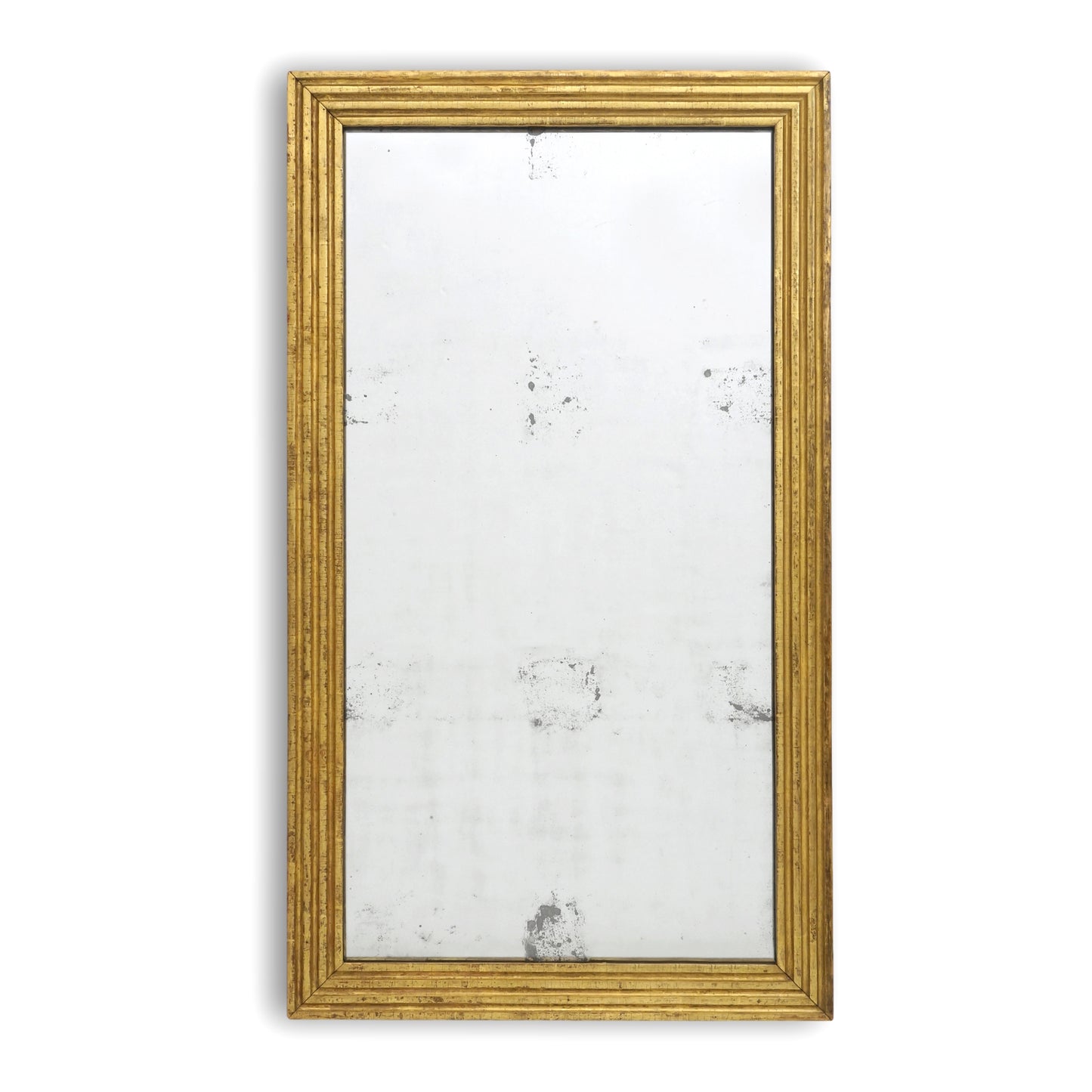 Narrow Reeded Gilt Wood Mirror