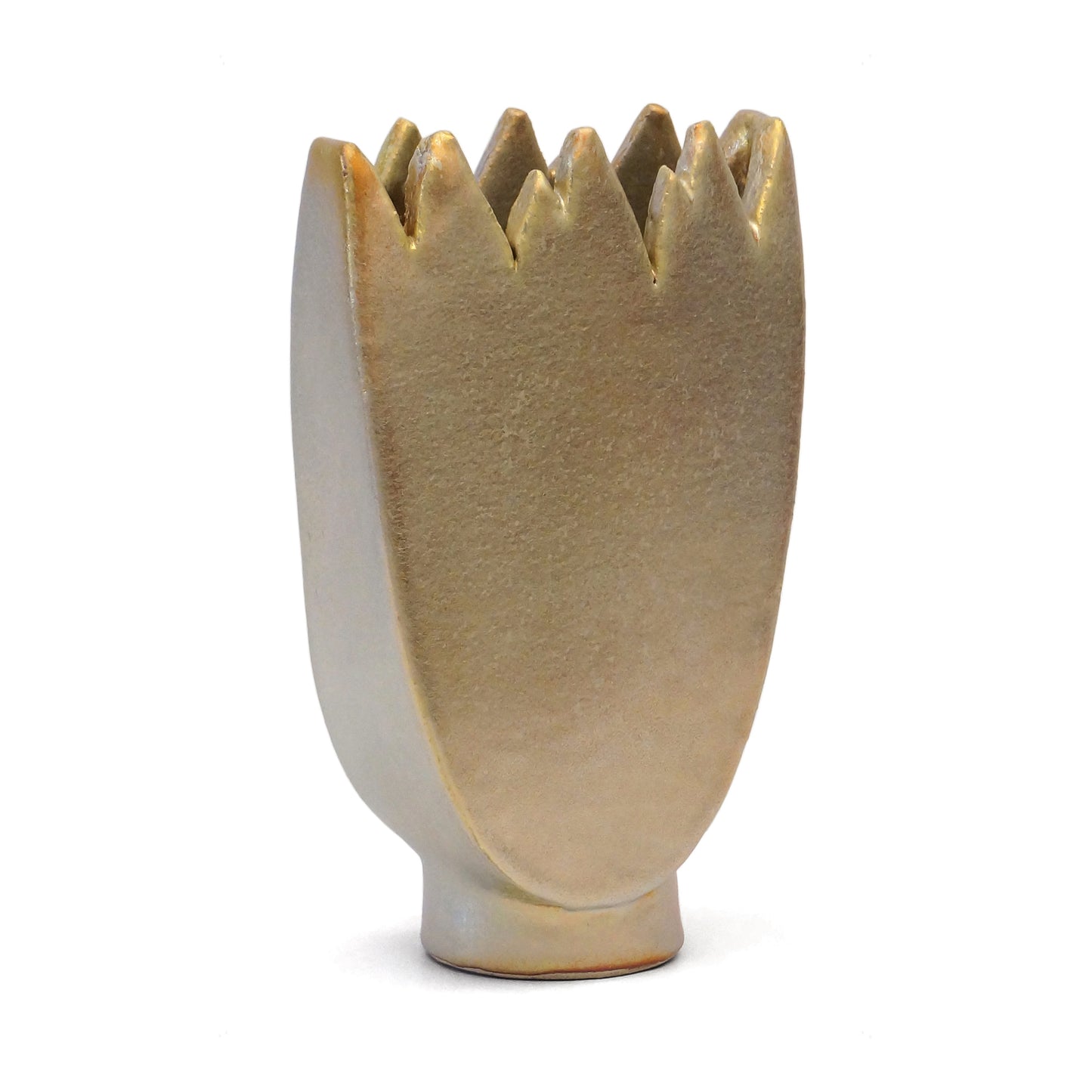Gold Glazed Ceramic Tulip Vase