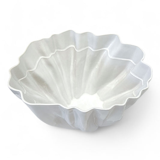White Ceramic Scallop Rim Bowl by Mobach