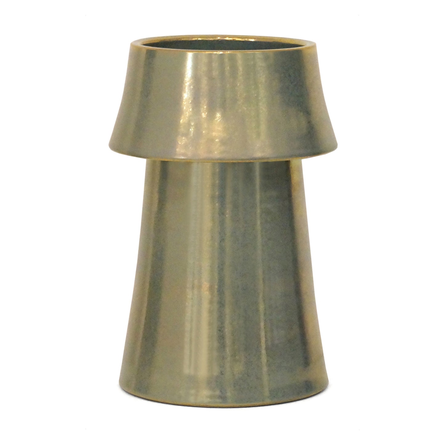 Blue Iridescent Ceramic Vase