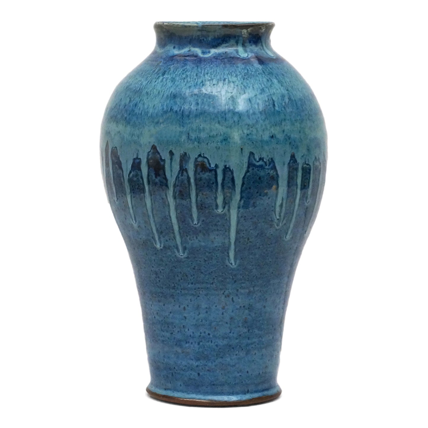 Two-Toned Blue Drip Glazed Vase