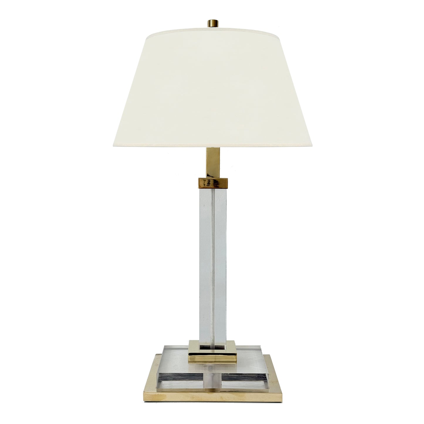 Italian Lucite and Brass Column Lamp