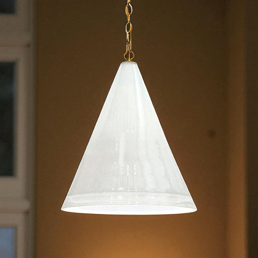 Mid Century Frosted Glass Pendant Light