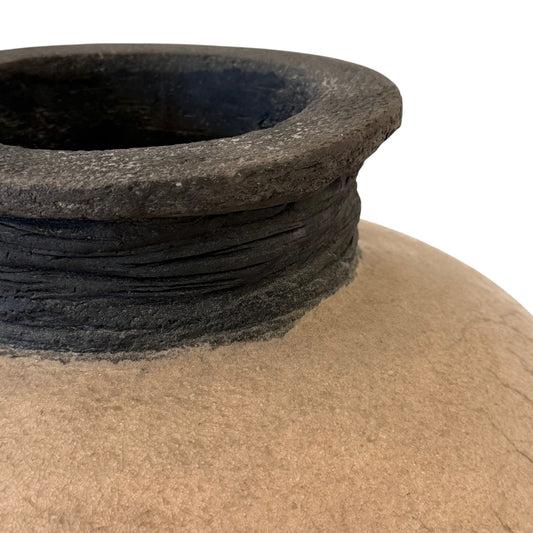 Large Handmade Raku Pottery Vase