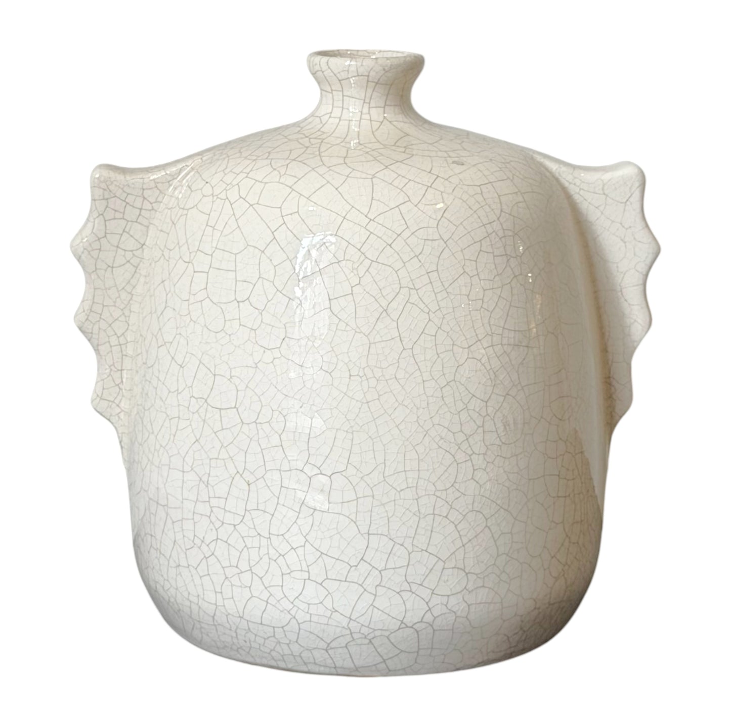 French White Crackle Glazed Vase