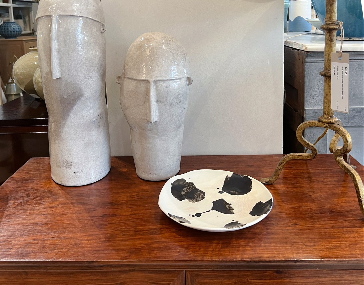 Handmade White and Black Dish