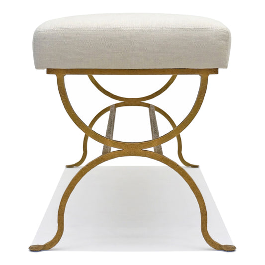 Vintage Gilt Iron Bench