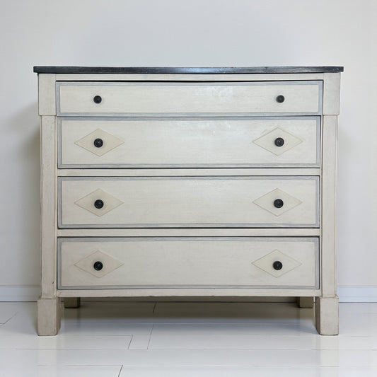 White Painted Commode with Belgian Bluestone Top