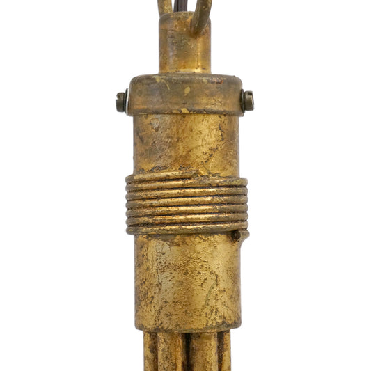 Six Light Gilt Iron Chandelier