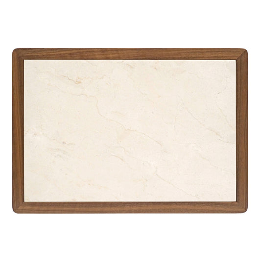 Art Deco Walnut and Marble Side Table