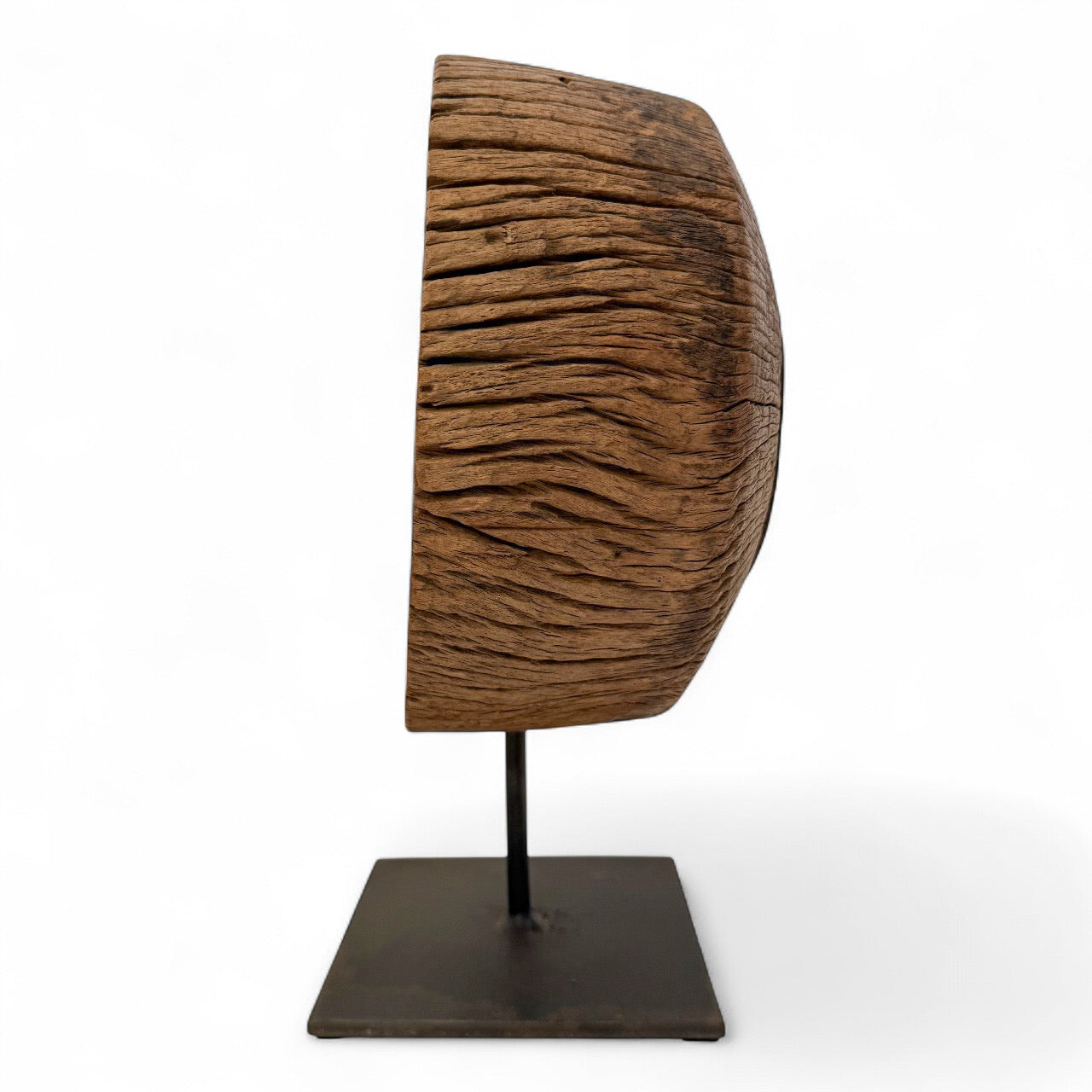 Rustic Wood Wheel Mounted on Stand