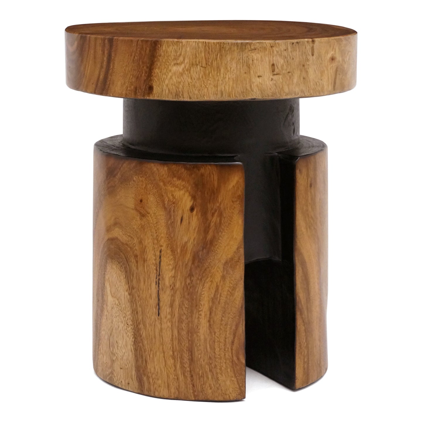 Circular Suar Wood Side Table