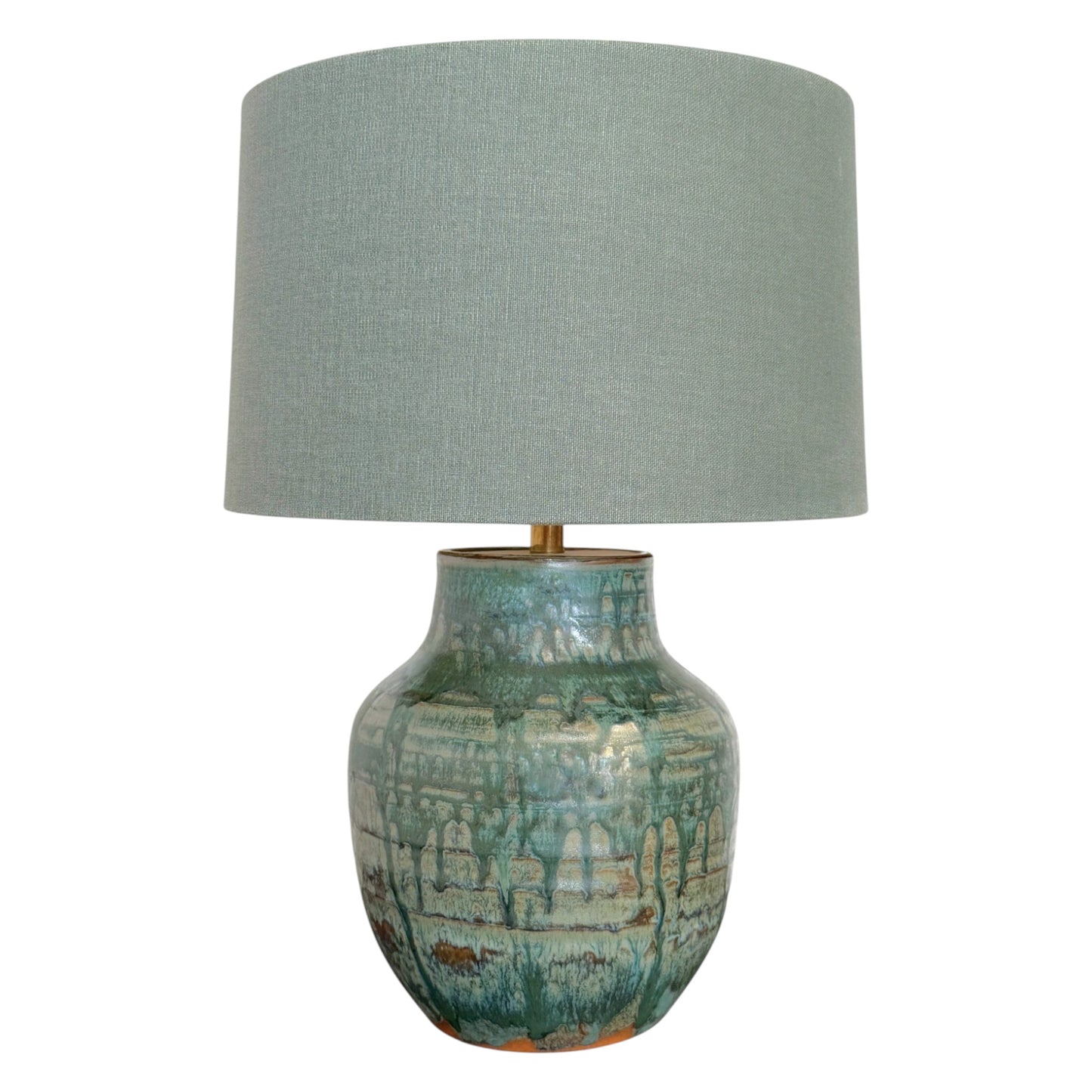 Green Drip Glazed Table Lamp