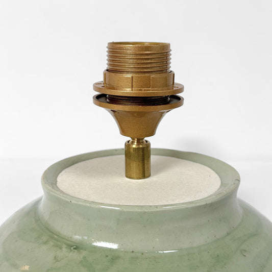 Pair of Light Green Chinoisrie Stoneware Lamps