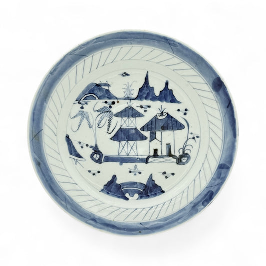 Blue and White Canton Ware Plate
