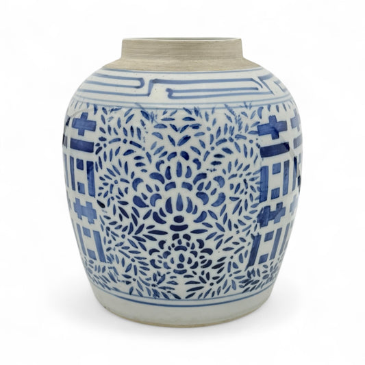 Vintage Chinese Blue and White Ginger Jar