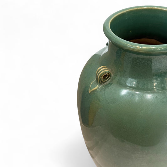 French Green Glaze Ceramic Vase