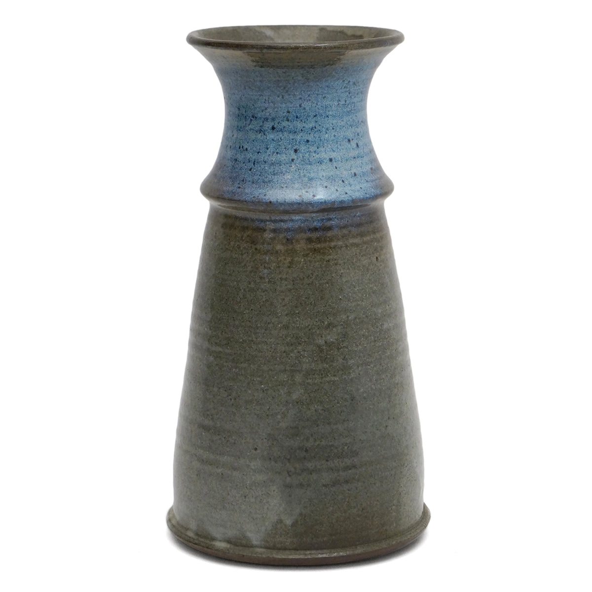 Tall Blue Gray Glazed Ceramic Vase
