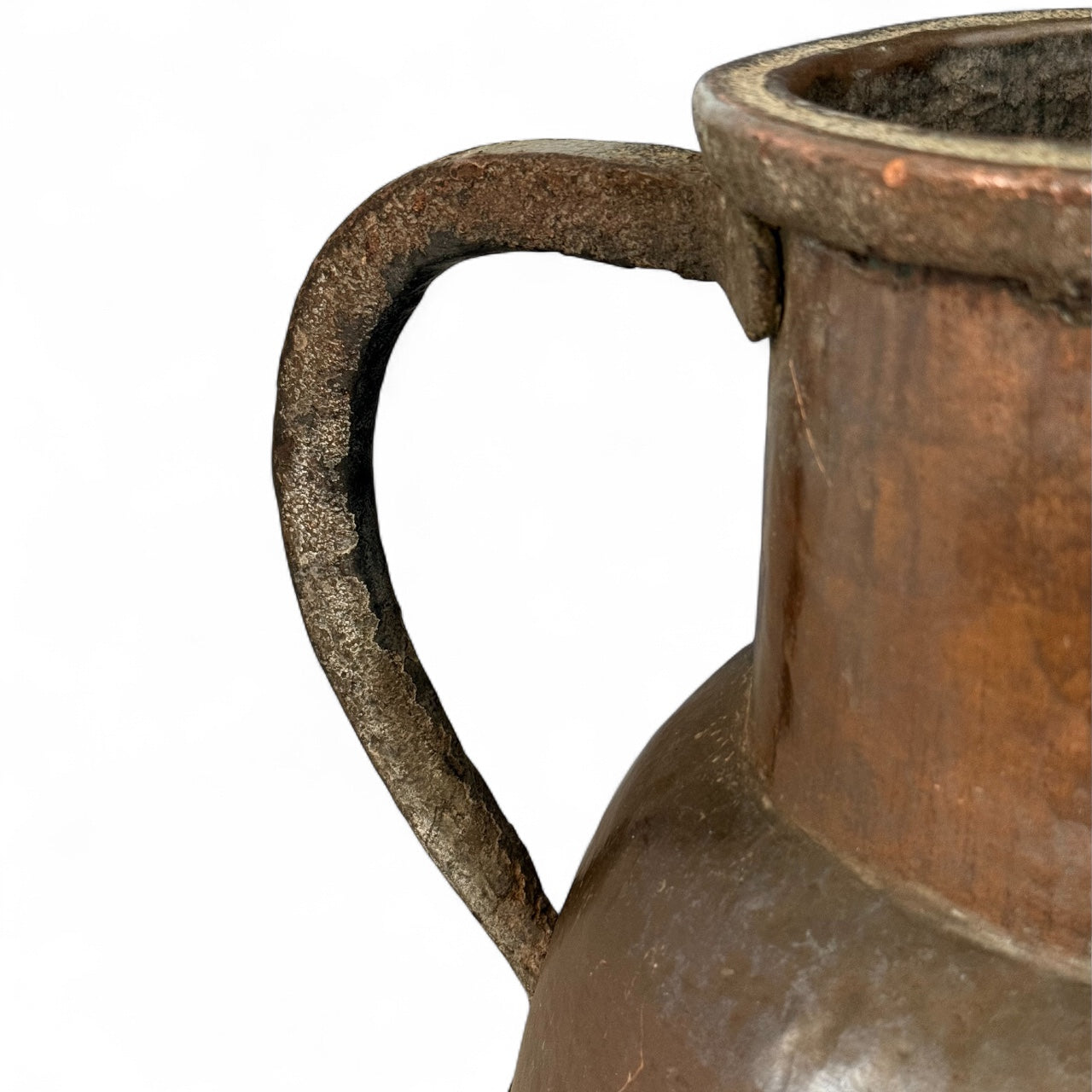 Large Antique Copper Pot with Two Handles