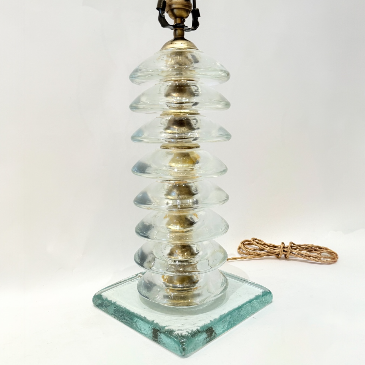 Stacked Glass Disc Column Lamp