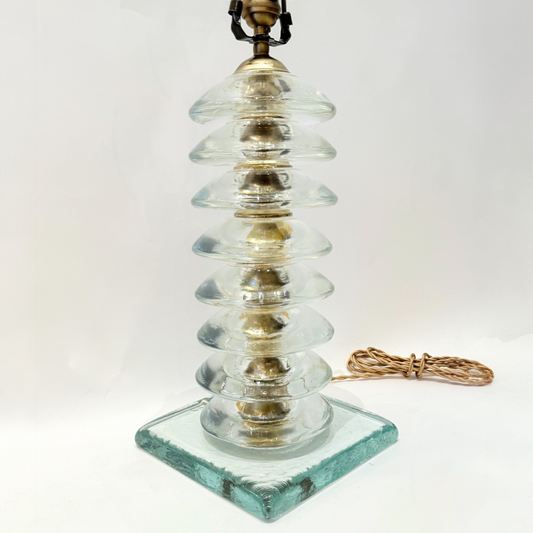 Stacked Glass Disc Column Lamp