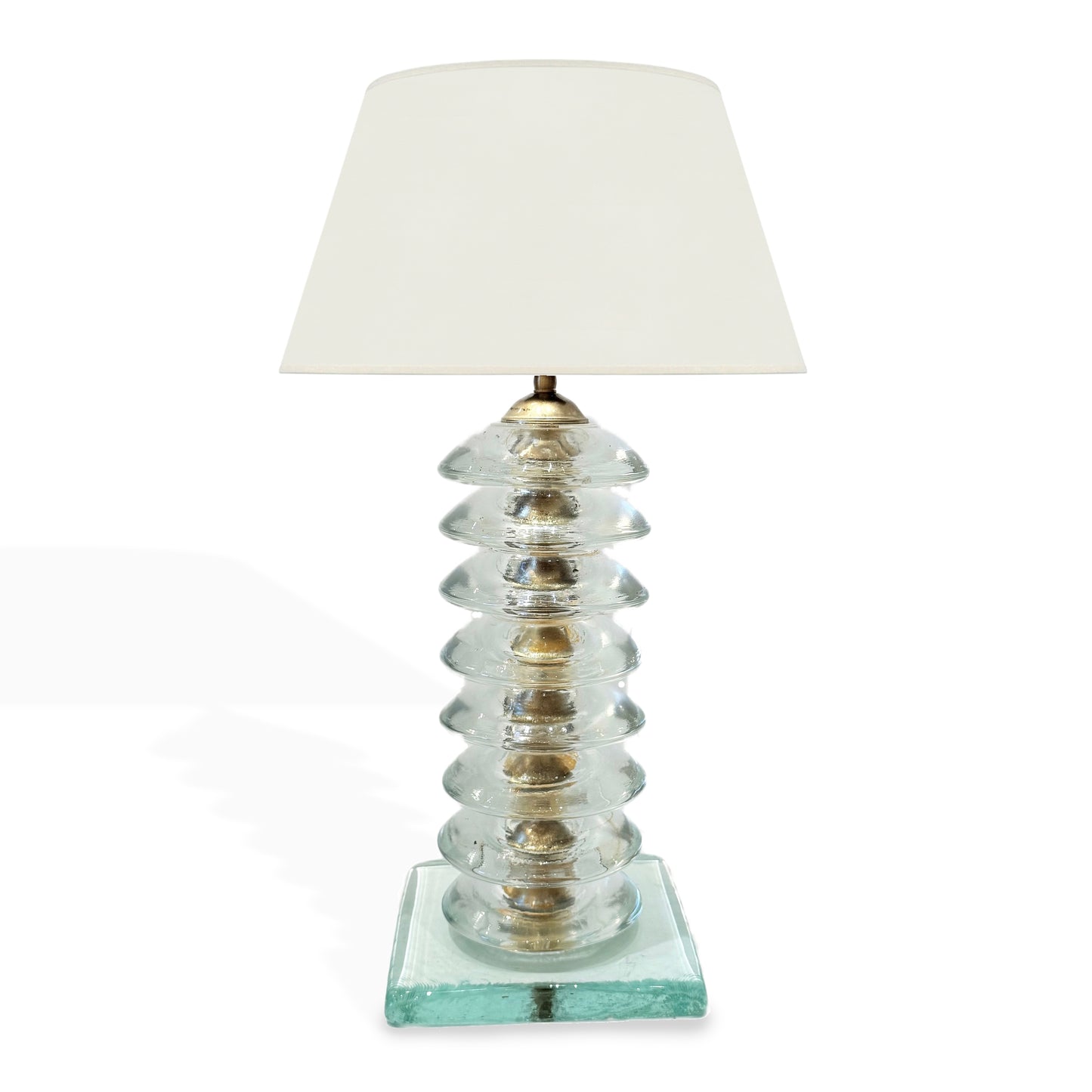 Stacked Glass Disc Column Lamp