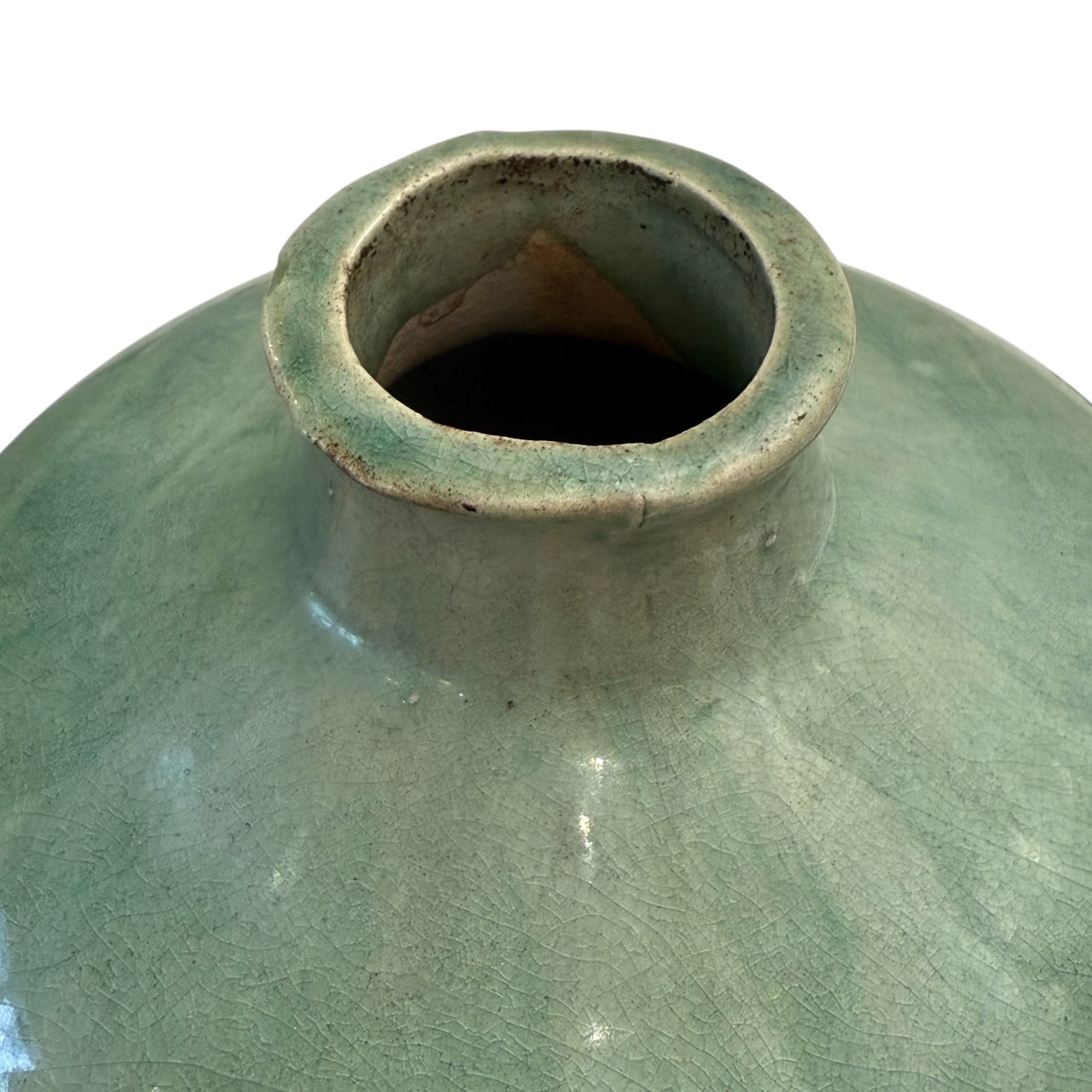 Pair of Celadon Stoneware Temple Jars